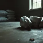 Sacs de pellets stockés dans un garage humide