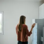 Réfrigérateur ouvert dans une cuisine moderne